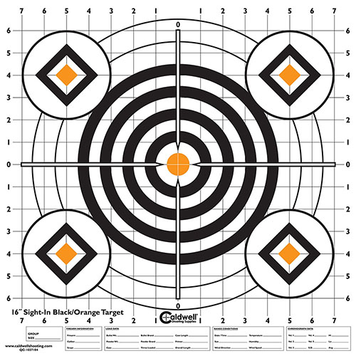 Caldwell Sight In Targets - Sight In Target 16" Black and Orange 10pk