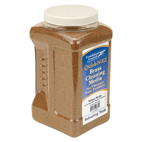 Frankford Arsenal Brass Cleaning Media - Walnut Hull Media 5 lbs. In reuseable plastic container