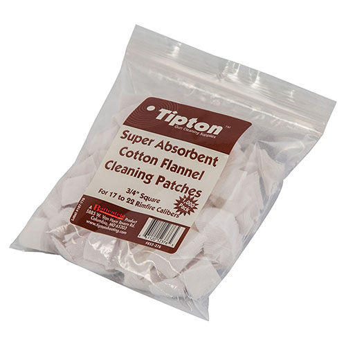 Tipton Patches 17-22 Caliber Rimfire, .75" Square, Bag of 100 - Patches 17-22 Caliber Rimfire, .75" Square, Bag of 1000