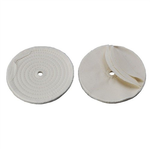 MUSLIN WHEELS - BROWNELLS MUSLIN POLISH WHEEL, STITCHED, 6" X 3/8" THICK, 1/2" ARBOR