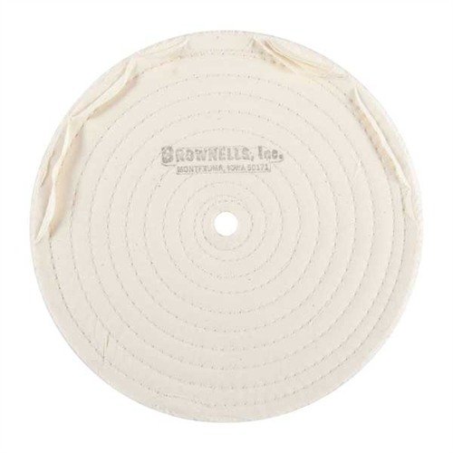 MUSLIN WHEELS - BROWNELLS MUSLIN POLISH WHEEL, STITCHED, 8" X 3/8" THICK, 1/2" ARBOR