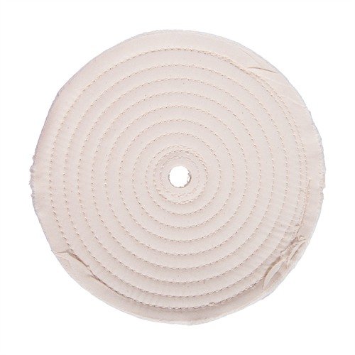 MUSLIN WHEELS - BROWNELLS MUSLIN POLISH WHEEL, STITCHED, 8" X 3/8" THICK, 5/8" ARBOR