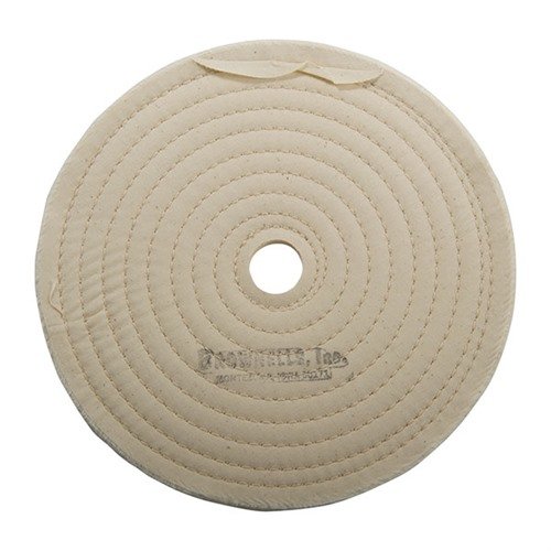 MUSLIN WHEELS - BROWNELLS MUSLIN POLISH WHEEL, STITCHED, 8" X 3/8" THICK, 7/8" ARBOR