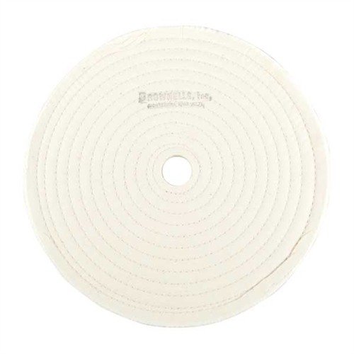 MUSLIN WHEELS - BROWNELLS MUSLIN POLISH WHEEL, STITCHED, 10" X 3/8" THICK, 1" ARBOR