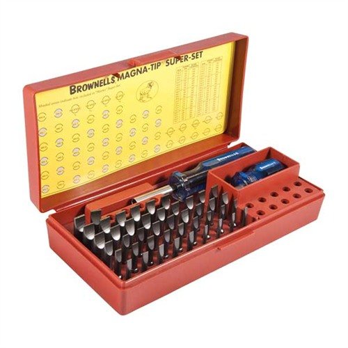 MAGNA-TIP 44 BIT PROFESSIONAL SCREWDRIVER SET - BROWNELLS MAGNA-TIP PROFESSIONAL 44 BIT SET WITH MAGNETIC LE HANDLE