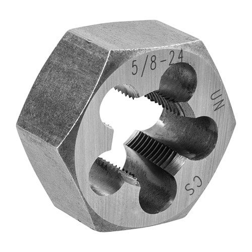 FLASH SUPPRESSOR DIE FOR AR-15/M16 & AR-308 - BROWNELLS FLASH SUPPRESSOR HEX DIE 1" DIA, 5/8"-24 TPI FOR AR-308