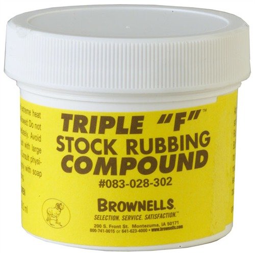 TRIPLE "F"™ COMPOUND - BROWNELLS STOCK RUBBING COMPOUND, TRIPLE "F", 2OZ