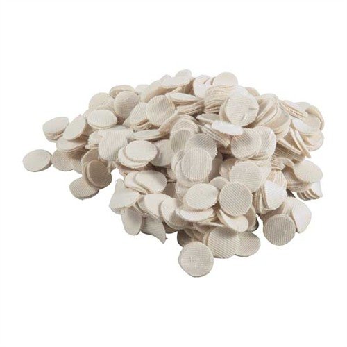 REALLY HEAVY DUTY SQUARE 100% COTTON PATCHES - BROWNELLS HEAVY DUTY COTTON ROUND PATCHES,.875"/.22-.25 CAL, 1000 PACK