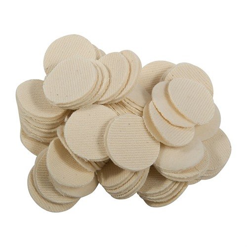 REALLY HEAVY DUTY SQUARE 100% COTTON PATCHES - BROWNELLS HEAVY DUTY COTTON ROUND PATCHES, 1.25"/.30-.35 CAL 100 PACK