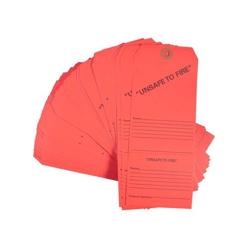 "UNSAFE TO FIRE" TAGS - BROWNELLS UNSAFE TO FIRE TAGS, 50 PACK