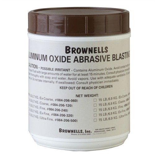ALUMINUM OXIDE ABRASIVE BLASTING GRIT - BROWNELLS ALUMINUM OXIDE ABRASIVE BLASTING, EX-COARSE, 60 GRIT, 6 LBS