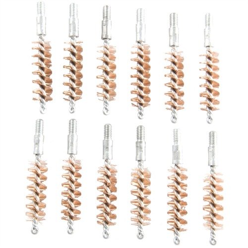 STANDARD LINE BRONZE BORE BRUSHES - BROWNELLS STANDARD LINE BRONZE PISTOL BRUSH 9MM-38/357 CALIBER 12 PACK