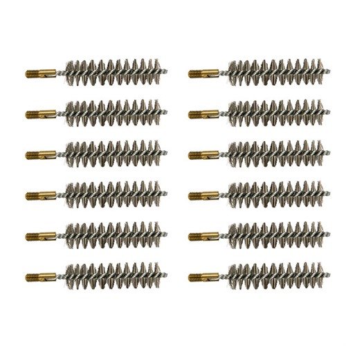 STANDARD LINE STAINLESS STEEL MUZZLELOADER RIFLE BORE BRUSHES - BROWNELLS STANDARD LINE BRUSH, .54 CALIBER MUZZLELOADER, SS, 12 PACK