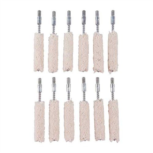 COTTON BORE MOPS - BROWNELLS COTTON BORE MOP 35-38 CALIBER 12 PACK