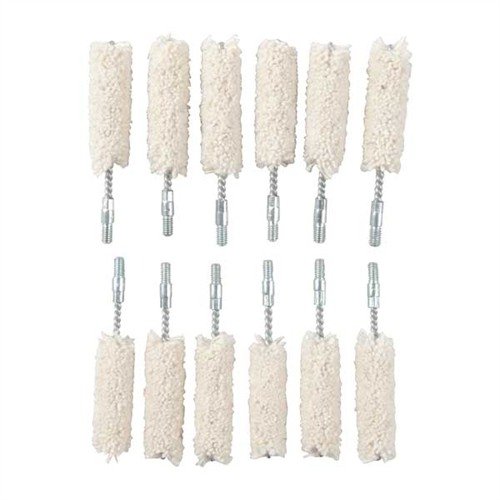 COTTON BORE MOPS - BROWNELLS COTTON BORE MOP 44-45 CALIBER 12 PACK