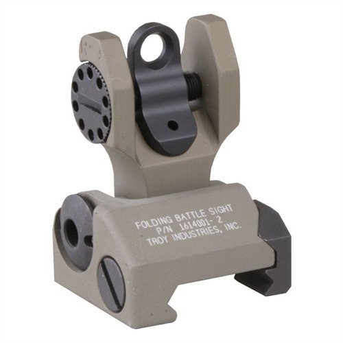 AR-15 REAR SIGHT - TROY INDUSTRIES AR-15 FLIP-UP ADJUSTABLE REAR SIGHT DARK EARTH