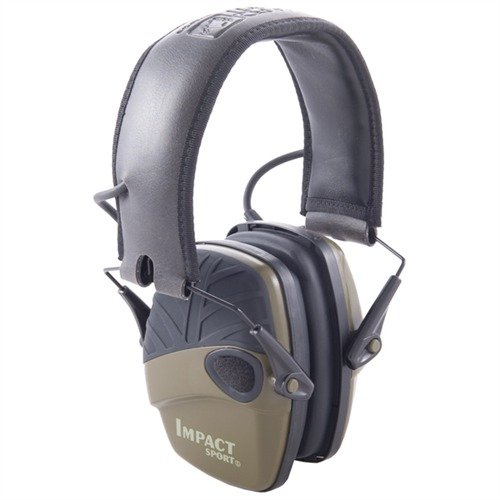 IMPACT SPORT ELECTRONIC EARMUFFS - HOWARD LEIGHT IMPACT SPORT ELECTRONIC EARMUFFS O.D. GREEN