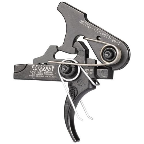 SSA-E SUPER SEM-AUTOMATIC ENHANCED 2-STAGE TRIGGER FOR AR-15 - GEISSELE AUTOMATICS LLC SSA-E SUPER SEM-AUTO ENHANCED 2-STG CURVED TRIGGER FOR AR-15