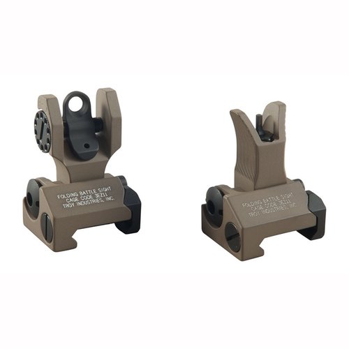 AR-15 SIGHT SET - TROY INDUSTRIES AR-15 FLIP-UP SIGHT SET DARK EARTH