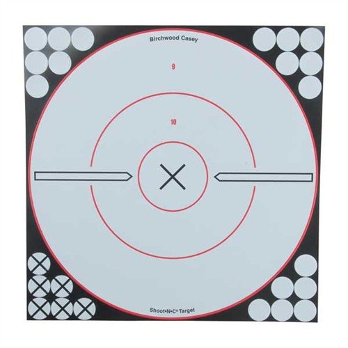 SHOOT-N-C WHITE/BLACK TARGETS - BIRCHWOOD CASEY SHOOT-N-C 12" BULLS-EYE TARGET (5 PACK)