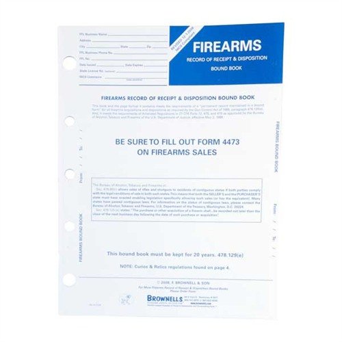 FIREARMS RECORD BOOK - BROWNELLS FIREARMS RECORD BOOK, 10 PACK