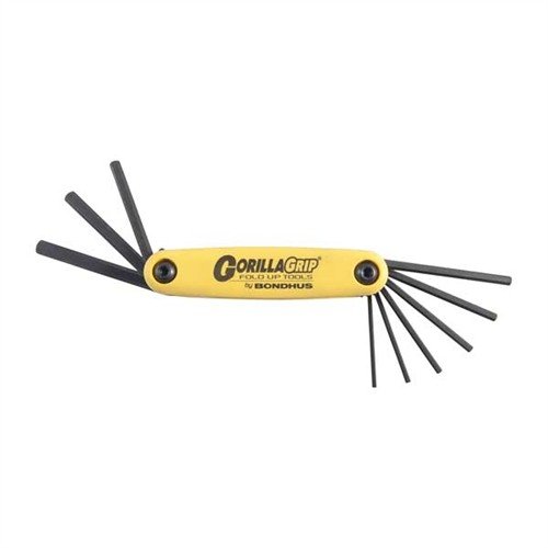 GORILLA GRIP® FOLD-UP SAE WRENCH SETS - BONDHUS GORILLA GRIP SAE HEX WRENCH 9-PIECE SET (5/64"-1/4")