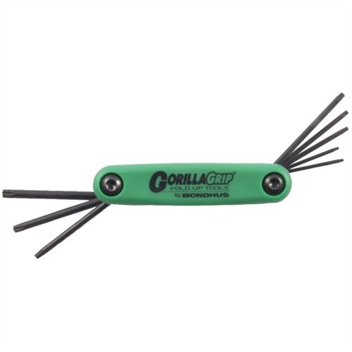GORILLA GRIP® FOLD-UP TORX 8-PIECE WRENCH SET - BONDHUS GORILLA GRIP TORX WRENCH 8-PIECE SET (T6-T25)