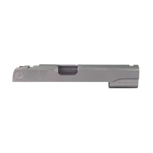 1911 SLIDES - CASPIAN STAINLESS STEEL, BO-MAR SIGHT CUT, 9MM