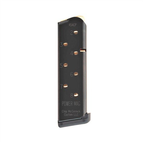 1911 8RD 45ACP POWER MAGAZINES - CHIP MCCORMICK CUSTOM POWER MAGAZINE, 8-ROUND, BLACK