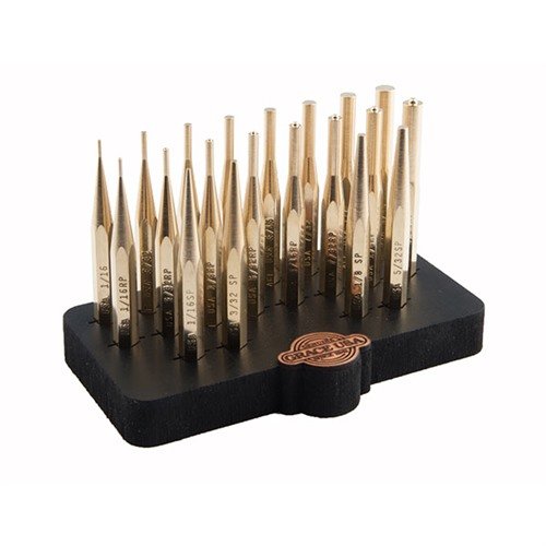20 PIECE BRASS PUNCH SET W/BENCH BLOCK - GRACE USA 20 PIECE BRASS PUNCH SET W/BENCH BLOCK