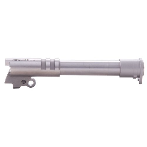 9MM STAINLESS STEEL 1911 PRE-FIT MATCH GRADE BARREL 5" RAMPED - NOWLIN 9MM RAMPED, 5"