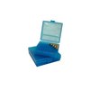 FLIP TOP PISTOL AMMO BOXES - FLIP TOP PISTOL AMMO BOX 38 SPL-357 MAGNUM 100 ROUND BLUE