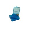 FLIP TOP PISTOL AMMO BOXES - FLIP TOP PISTOL AMMO BOX 41 LC-45 LONG COLT 100 ROUND BLUE