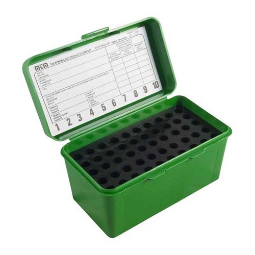 HANDLE CARRY RIFLE AMMO BOXES - MTM CASE-GARD HANDLE CARRY RIFLE AMMO BOX 17 REM-300 AAC 50 RD GREEN