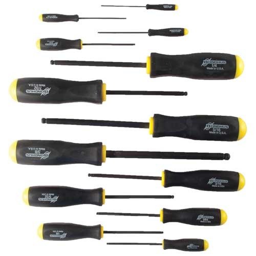 BALLDRIVER® HEX SETS - BONDHUS 8-PIECE STANDARD HEX SCREWDRIVER SET - .050-5/32