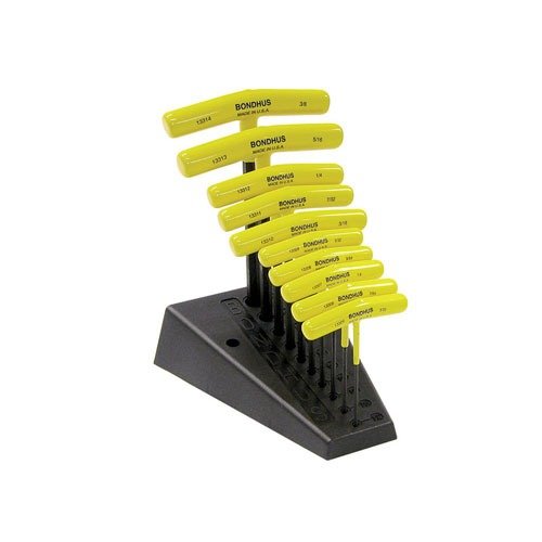PROGUARD"! SAE HEX END T-HANDLE SET 10-PIECE WITH STAND - BONDHUS SAE HEX T-HANDLE 10-PIECE SET