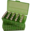 FLIP TOP PISTOL AMMO BOXES - FLIP TOP PISTOL AMMO BOX 40S&W-45ACP 50 ROUND TRNSLSNT GREEN