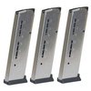 ELITE TACTCAL 1911 45 ACP HANDGUN MAGAZINE WITH POLYMER BASE - GOVT .45 ACP 8-RD, SILVER, POLYMER BASE 3-PACK