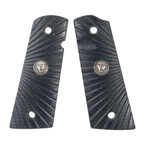 1911 G10 GRIPS - WILSON COMBAT FULLSIZE, BLK G10, STARBURST, FLAT GRIP