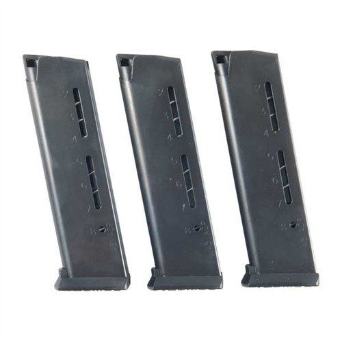 ELITE TACTCAL 1911 45 ACP HANDGUN MAGAZINE WITH POLYMER BASE - WILSON COMBAT GOVT .45 ACP 8-RD, BLACK, POLYMER BASE 3-PACK